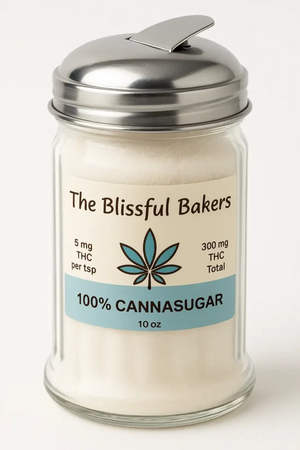 Hemp-derived Delta‑9 THC infused cannasugar – 5mg per teaspoon