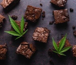 Delta‑9 THC infused brownie edible – legal hemp product by Bak’d Goods